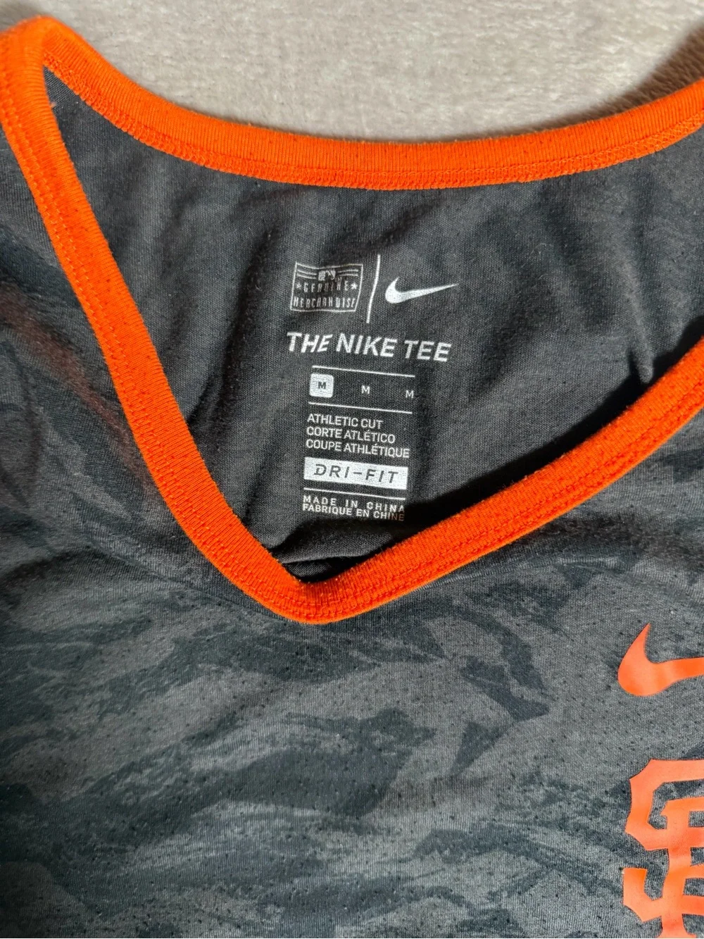 Nike Black Camo Tank with Bright Orange Trim